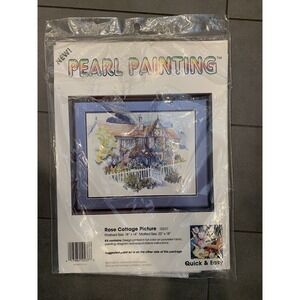 Pearl Painting Craft Kit  Cottage Roses Picture  #10237 (18x14 Candamar Designs)